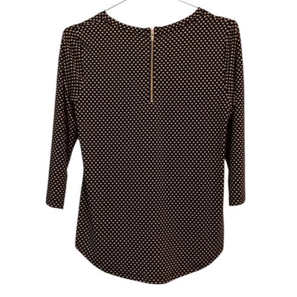 CHICO'S 0 Slinky Top Blouse S/4 Zip Back Polka Dots Office Career Travel Work - Picture 3 of 8